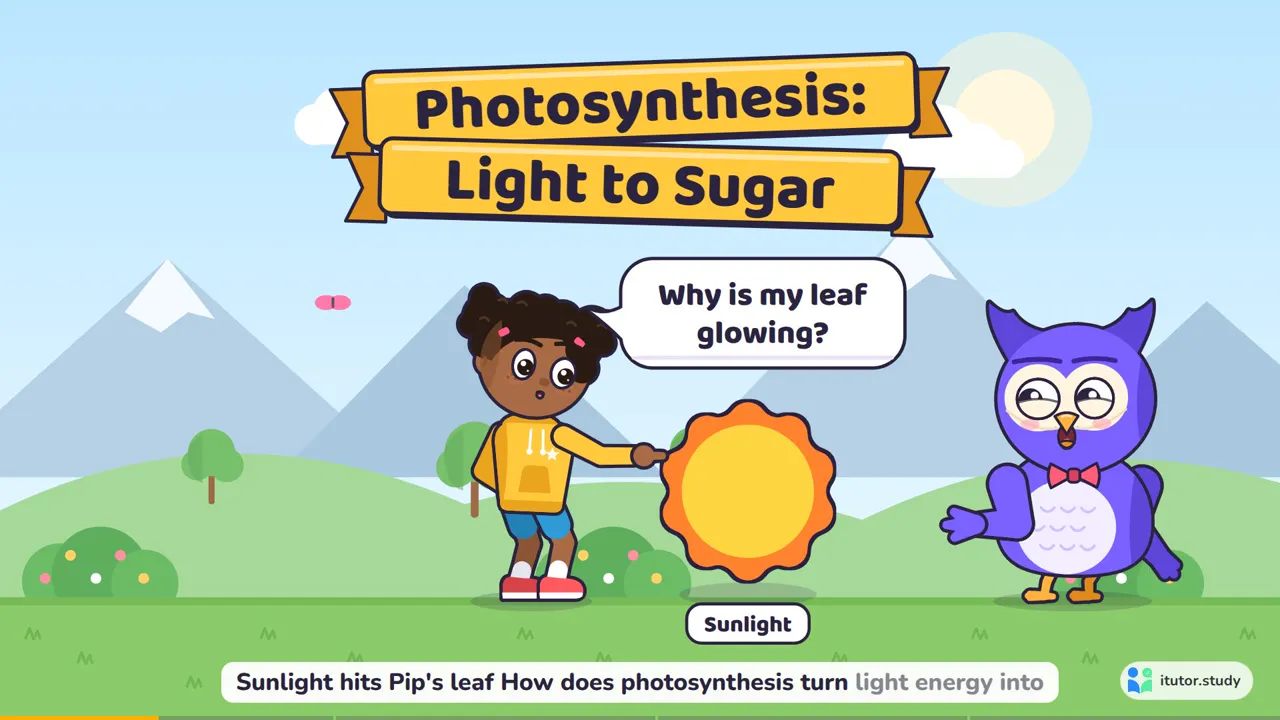 Animated: A cartoon: characters act the lesson out with speech bubbles, a big reveal and a quiz at the end.